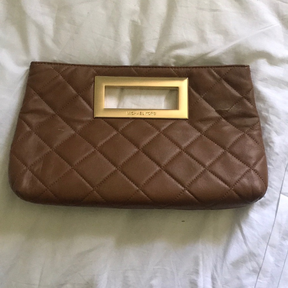 Michael Kors quilted leather clutch